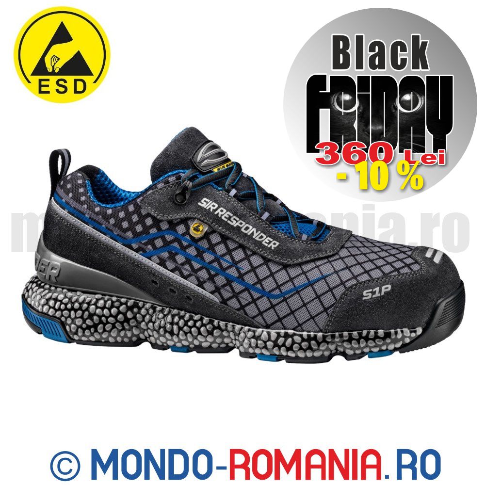 Pantofi protectie respirabili MONZA S1P ESD - bombeu aluminiu